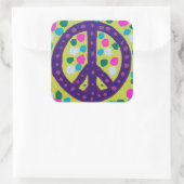 Colorful Peace Sign Vierkante Sticker (Tas)