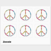Colorful Peace Sign Vierkante Sticker (Vel)
