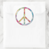Colorful Peace Sign Vierkante Sticker (Tas)
