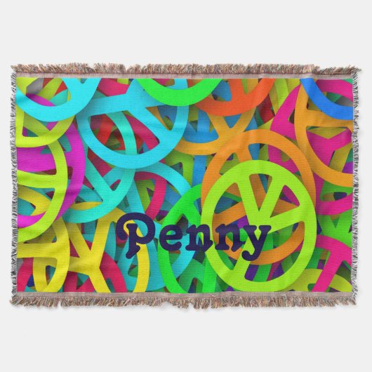 Colorful Peace Signalering ontwerp Drow Blanket Deken (Voorkant)