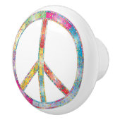 Colorful Peace Symbol Keramische Knop (Rechts)