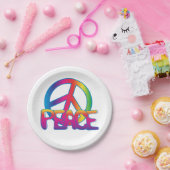 Colorful Peace Symbol Paper-Borden Papieren Bordje (Feest)
