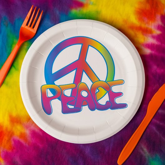 Colorful Peace Symbol Paper-Borden Papieren Bordje