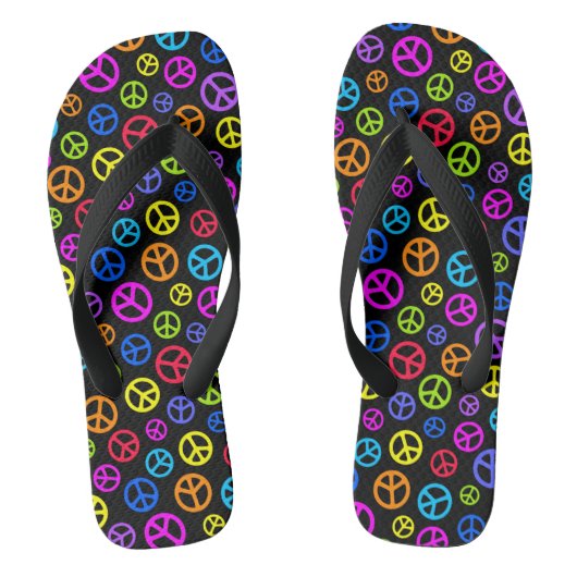 Colorful Peace Symbol Patroon Teenslippers (Voetbed)