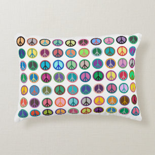 Colorful Peace Symbols Accent Kussen