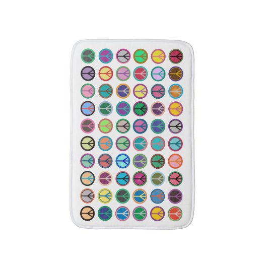 Colorful Peace Symbols Badmat (Voorkant Verticaal)