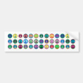 Colorful Peace Symbols Bumpersticker (Voorkant)