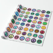Colorful Peace Symbols Cadeaupapier (Uitgerold)