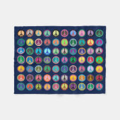 Colorful Peace Symbols Fleece Deken (Voorkant (Horizontaal))