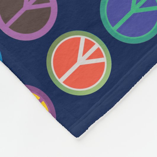Colorful Peace Symbols Fleece Deken (Hoek)