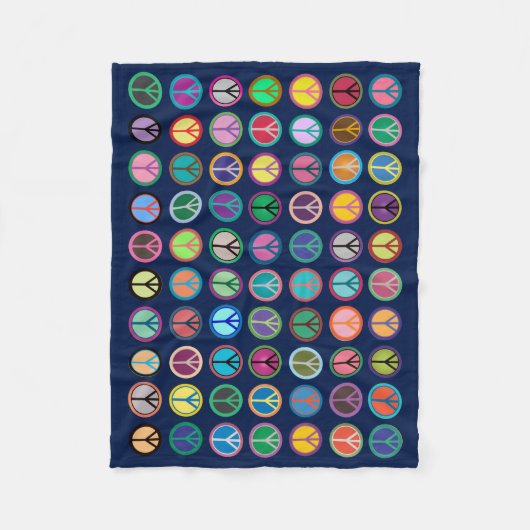 Colorful Peace Symbols Fleece Deken (Voorkant)