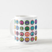 Colorful Peace Symbols Koffiemok (Voorkant links)