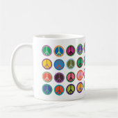 Colorful Peace Symbols Koffiemok (Links)