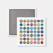 Colorful Peace Symbols Magneet (Voorkant / Achterkant)