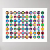 Colorful Peace Symbols Poster (Voorkant)