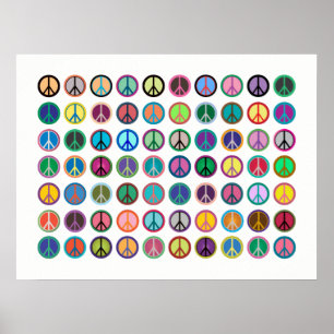 Colorful Peace Symbols Poster