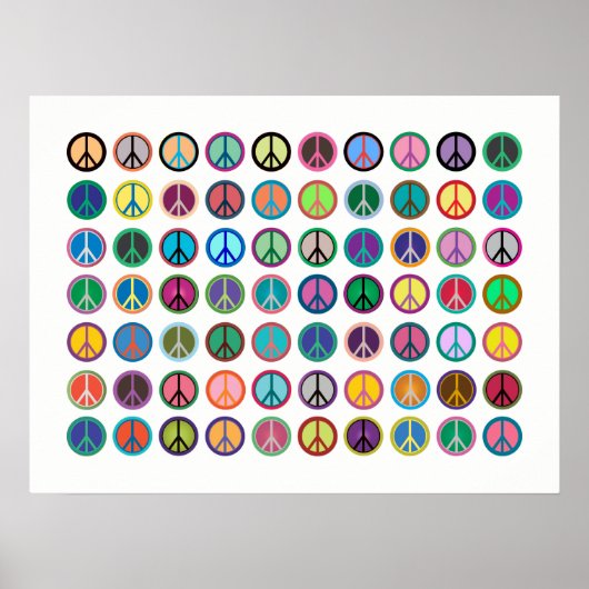 Colorful Peace Symbols Poster (Voorkant)