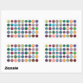 Colorful Peace Symbols Rechthoekige Sticker (Vel)