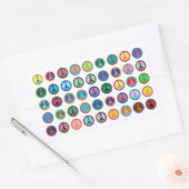 Colorful Peace Symbols Rechthoekige Sticker (Envelop)