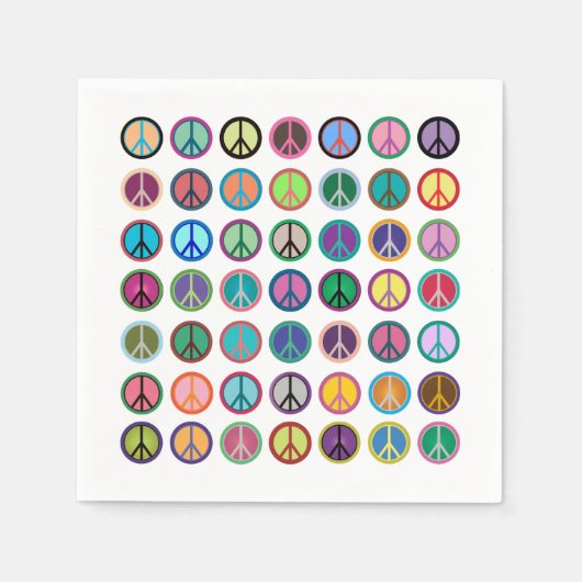 Colorful Peace Symbols Servet (Voorkant)