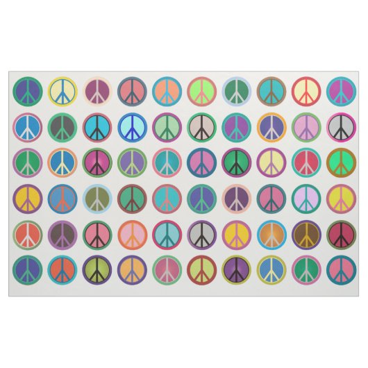 Colorful Peace Symbols Stof (Yard (91,4 cm))