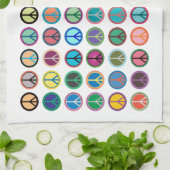 Colorful Peace Symbols Theedoek (Gevouwen)