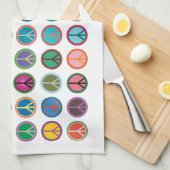 Colorful Peace Symbols Theedoek (Quarter Fold)