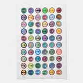 Colorful Peace Symbols Theedoek (Verticaal)