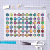 Colorful Peace Symbols Tissuepapier (Craft)