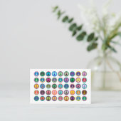 Colorful Peace Symbols Visitekaartje (Staand voorkant)