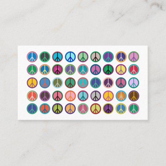 Colorful Peace Symbols Visitekaartje (Voorkant)