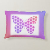 Colorful Peach roze Paars Geometric Butterfly Art Accent Kussen (Achterkant)
