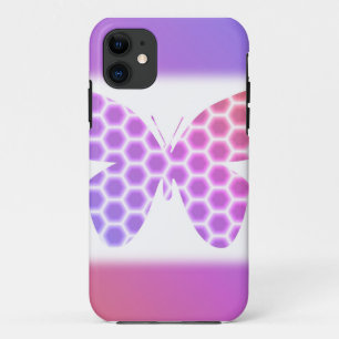 Colorful Peach roze Paars Geometric Butterfly Art Case-Mate iPhone Case