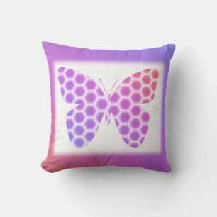 Colorful Peach roze Paars Geometric Butterfly Art Kussen