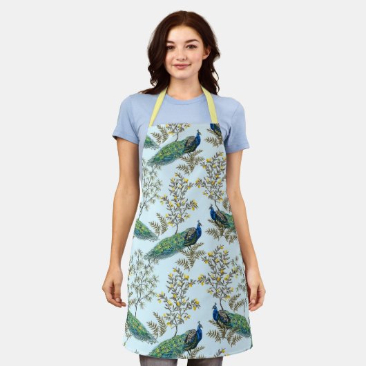 Colorful Peacock Apron Schort (Gedragen)