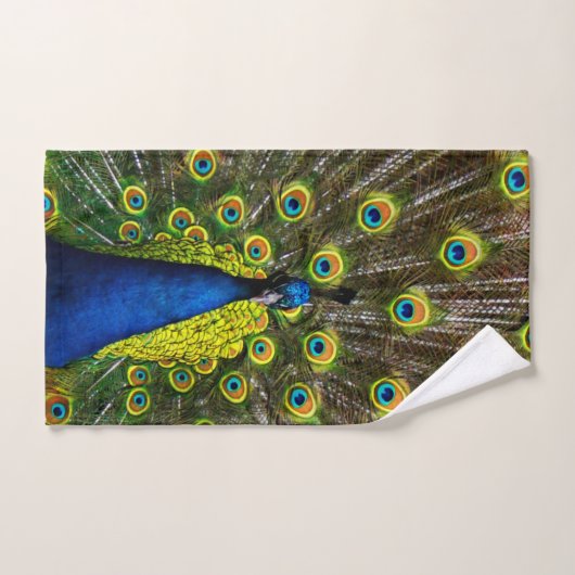 Colorful peacock bad handdoek (Handdoek)