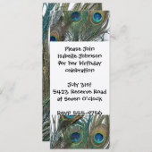 Colorful Peacock Birthday-uitnodigingen Kaart (Voorkant / Achterkant)