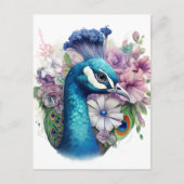 Colorful Peacock Briefkaart (Voorkant)