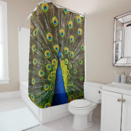Colorful peacock douchegordijn