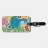 Colorful Peacock en Flowers Bagagelabel (Voorkant horizontaal)