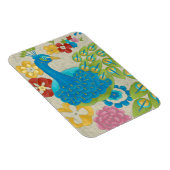 Colorful Peacock en Flowers Magneet (Rechterzijde)