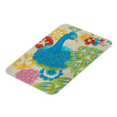 Colorful Peacock en Flowers Magneet (Linkerzijde)