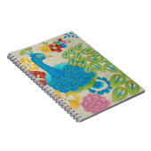 Colorful Peacock en Flowers Notitieboek (Rechterzijde)