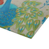 Colorful Peacock en Flowers Snijplank (Hoek)