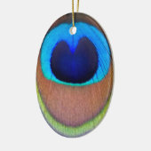 Colorful Peacock Feather Eyespot Keramisch Ornament (Links)