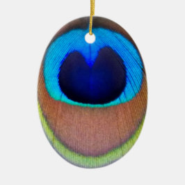 Colorful Peacock Feather Eyespot Keramisch Ornament