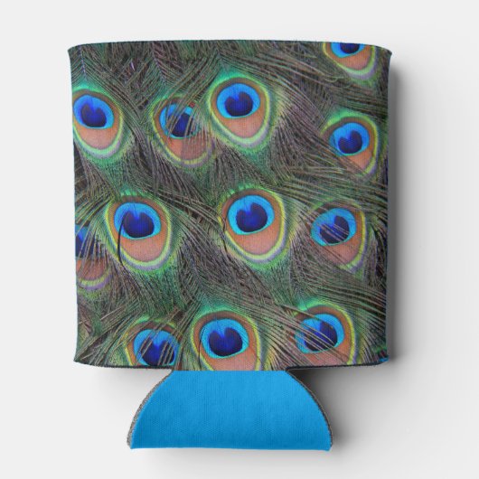 Colorful Peacock Feather Eyespot Pattern Blikjeskoeler (Achterkant)