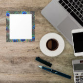 Colorful Peacock Feather Eyespot Pattern Notitieblok