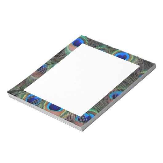 Colorful Peacock Feather Eyespot Pattern Notitieblok (Linkerzijde)