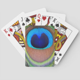 Colorful Peacock Feather Eyespot Pokerkaarten